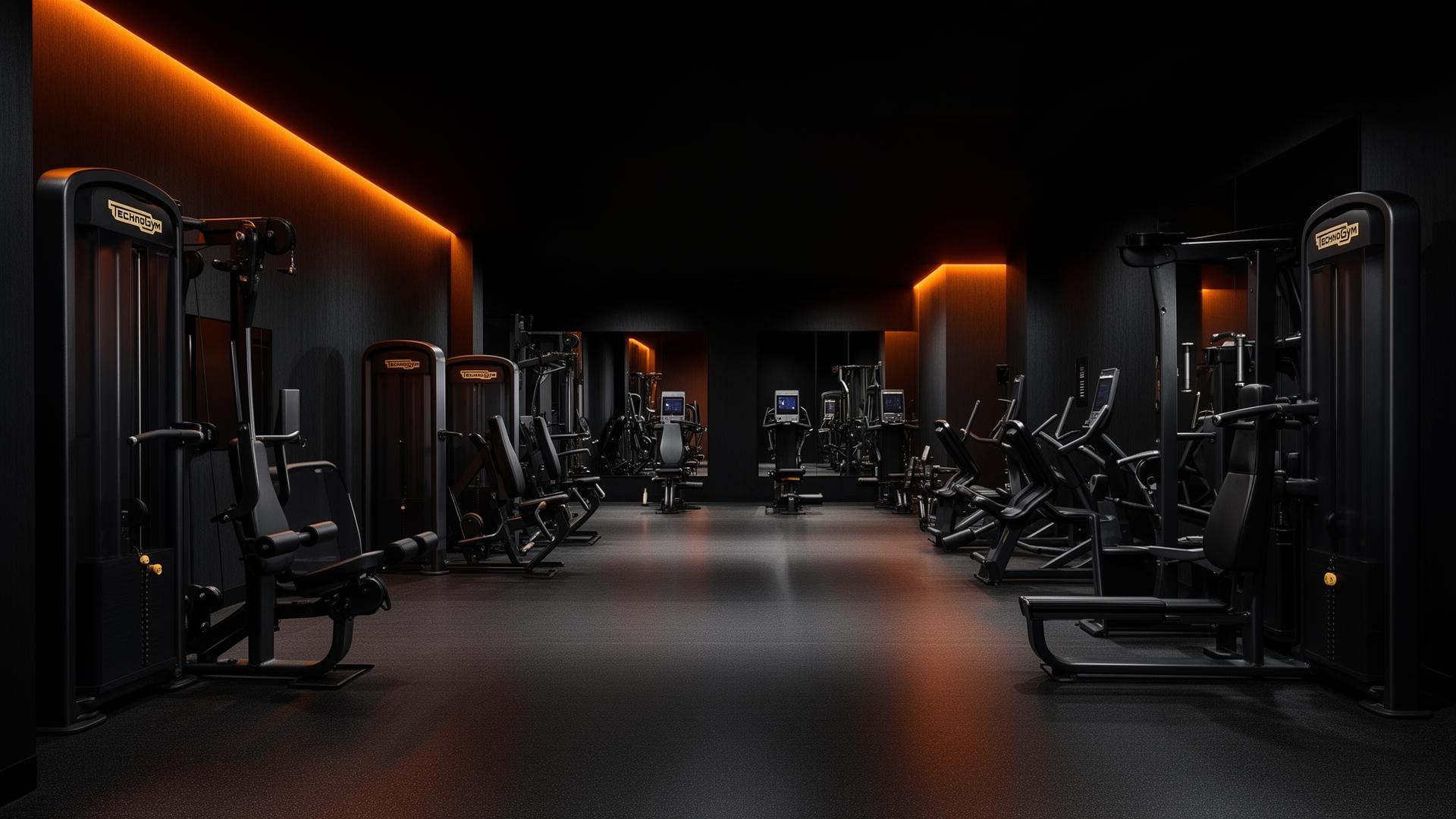 Academia premium com equipamentos profissionais